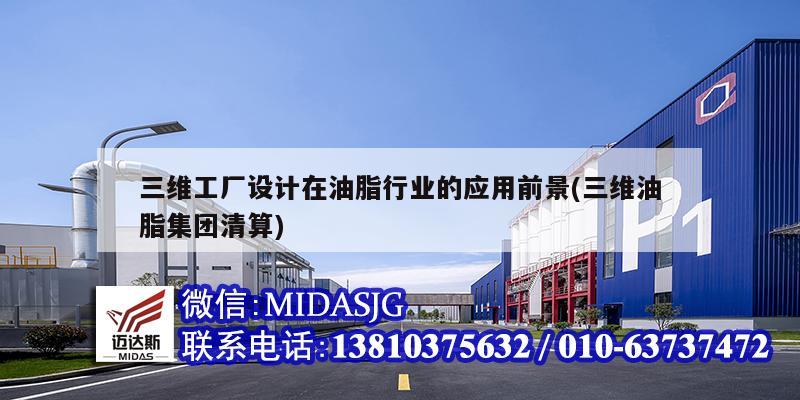 三维工厂设计在油脂行业的应用前景(三维油脂集团清算)