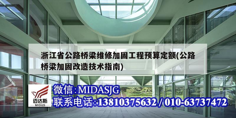 浙江省公路桥梁维修加固工程预算定额(公路桥梁加固改造技术指南)