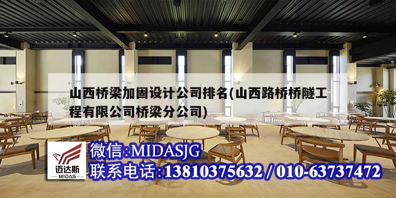 山西桥梁加固设计公司排名(山西路桥桥隧工程有限公司桥梁分公司)